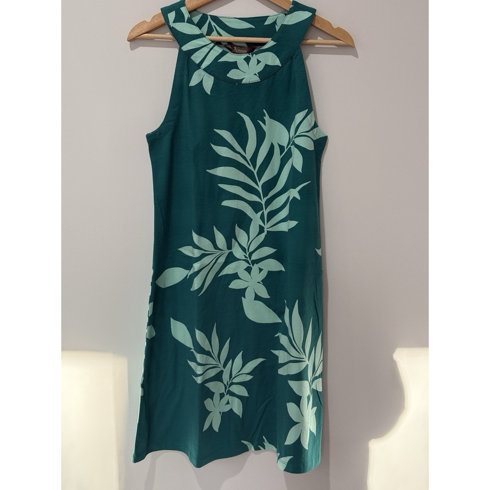 Natural Reflections Dress Womens Small Green Tropical Sleeveless Casual‎ NWT